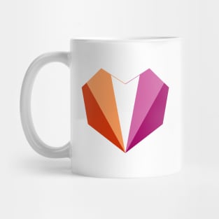 Lesbian Flag (5-Stripes) Geometric Heart Mug